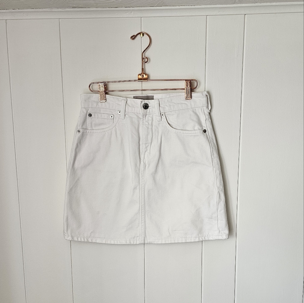 Everlane White Denim A Line Skirt 100 cotton - Picture 4 of 11